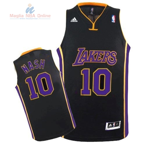 Acquista Maglia NBA Los Angeles Lakers #10 Steve Nash Nero