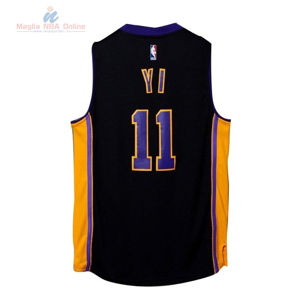 Acquista Maglia NBA Los Angeles Lakers #11 Yi Nero