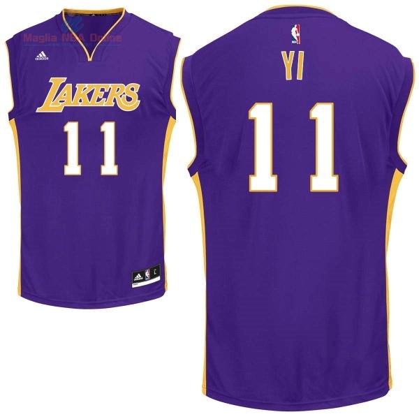 Acquista Maglia NBA Los Angeles Lakers #11 Yi Porpora