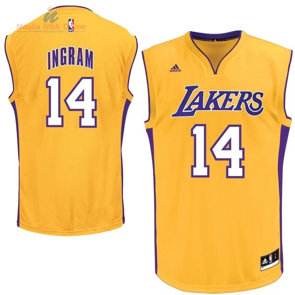 Acquista Maglia NBA Los Angeles Lakers #14 Ingram Giallo