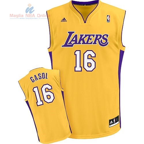 Acquista Maglia NBA Los Angeles Lakers #16 Pau Gasol Giallo