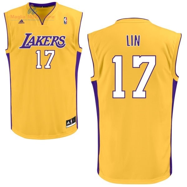 Acquista Maglia NBA Los Angeles Lakers #17 Jeremy Lin Giallo