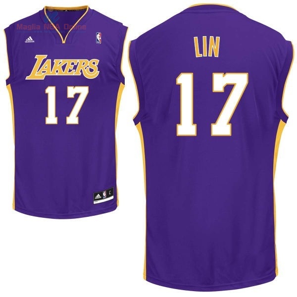 Acquista Maglia NBA Los Angeles Lakers #17 Jeremy Lin Porpora