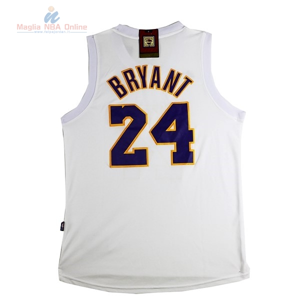 Acquista Maglia NBA Los Angeles Lakers #24 Kobe Bryant Bianco Rose