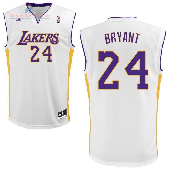 Acquista Maglia NBA Los Angeles Lakers #24 Kobe Bryant Bianco