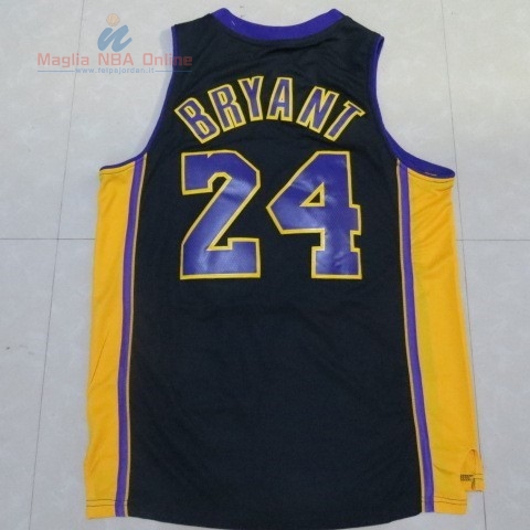 Acquista Maglia NBA Los Angeles Lakers #24 Kobe Bryant Nero Porpora