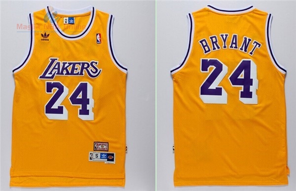 Acquista Maglia NBA Los Angeles Lakers #24 Kobe Bryant Retro Giallo