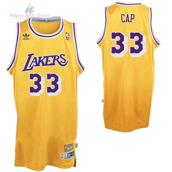 Acquista Maglia NBA Los Angeles Lakers #33 Kareem Abdul Jabbar Giallo