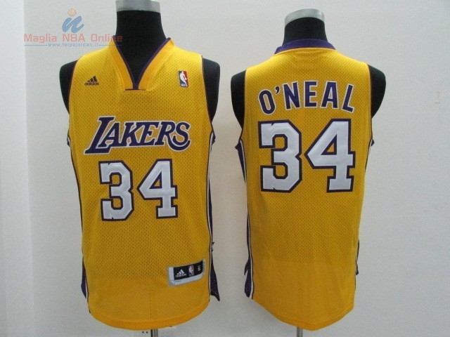 Acquista Maglia NBA Los Angeles Lakers #34 Shaquille O'Neal Giallo