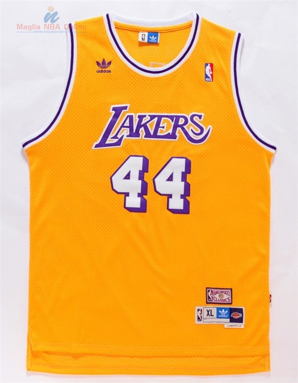 Acquista Maglia NBA Los Angeles Lakers #44 Jerry West Giallo