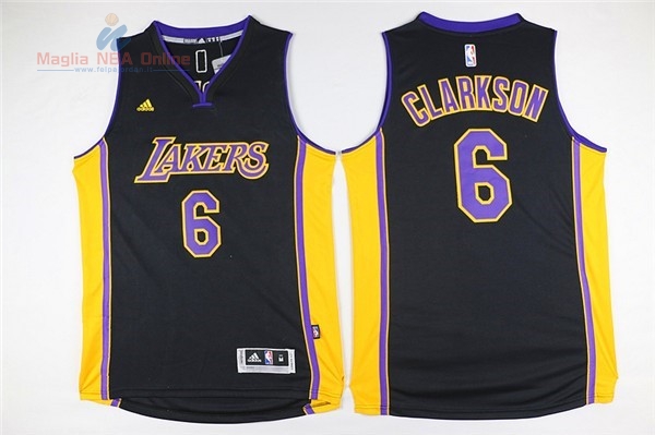 Acquista Maglia NBA Los Angeles Lakers #6 Jordan Clarkson Nero