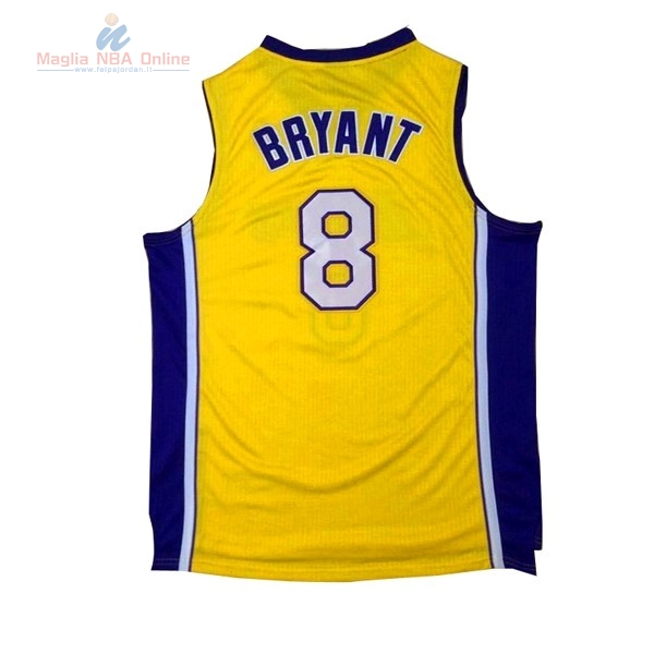 Acquista Maglia NBA Los Angeles Lakers #8 Kobe Bryant Giallo Porpora