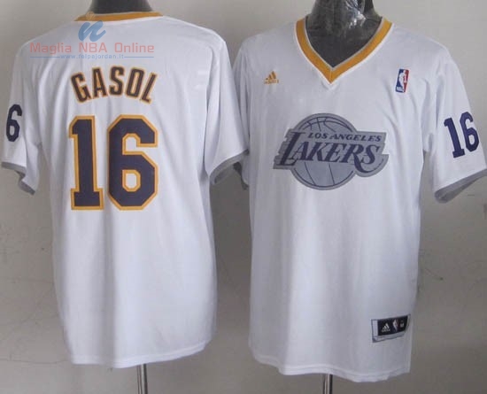 Acquista Maglia NBA Los Angeles Lakers 2013 Natale #16 Navi Bianco