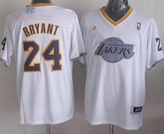 Acquista Maglia NBA Los Angeles Lakers 2013 Natale #24 Bryant Bianco