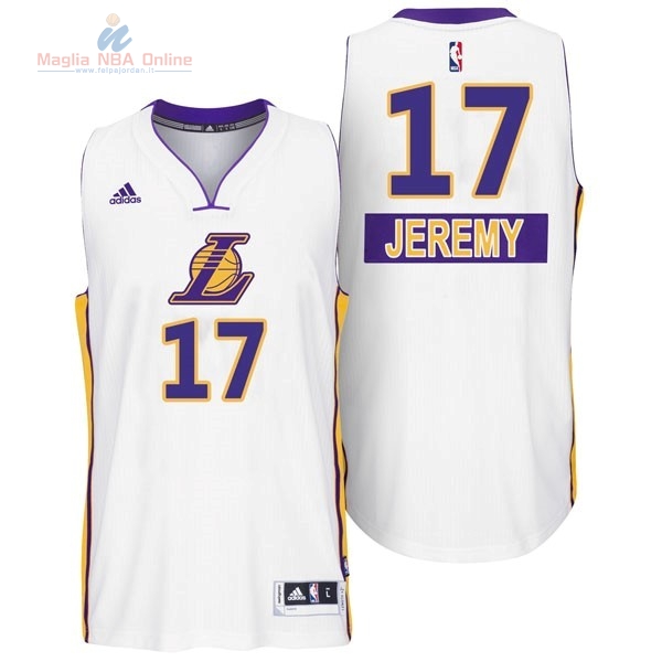 Acquista Maglia NBA Los Angeles Lakers 2014 Natale #17 Jeremy Bianco