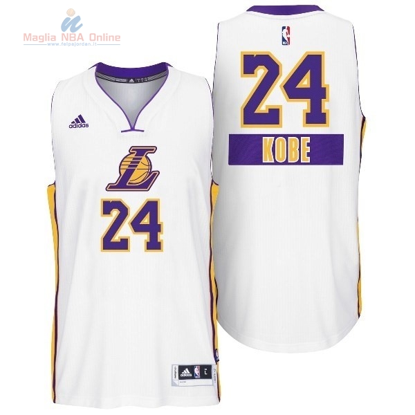 Acquista Maglia NBA Los Angeles Lakers 2014 Natale #24 Kobe Bianco