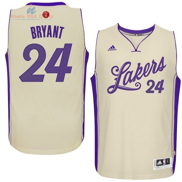 Acquista Maglia NBA Los Angeles Lakers 2015 Natale #24 Bryant Bianco