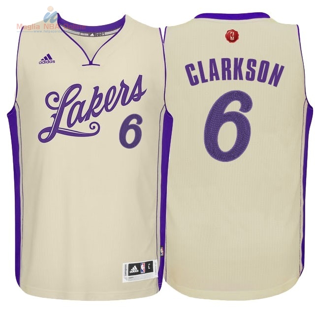 Acquista Maglia NBA Los Angeles Lakers 2015 Natale #6 Clarkson Bianco