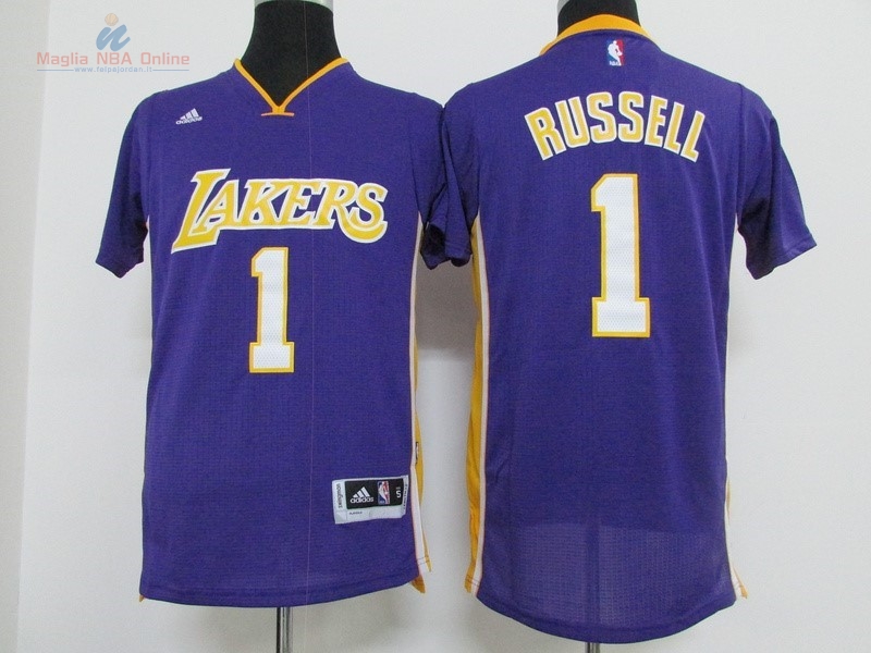Acquista Maglia NBA Los Angeles Lakers Manica Corta #1 D'Angelo Russell Porpora