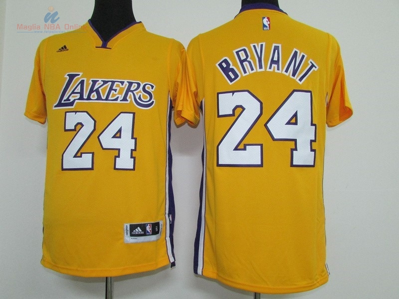 Acquista Maglia NBA Los Angeles Lakers Manica Corta #24 Kobe Bryant Giallo