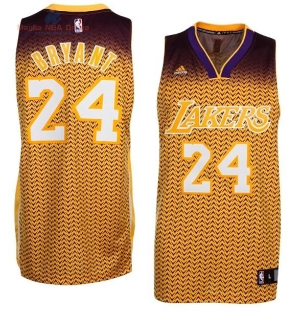 Acquista Maglia NBA Los Angeles Lakers Moda Risuonare #24 Bryant Oro