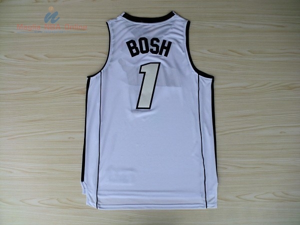 Acquista Maglia NBA Miami Heat #1 Chris Bosh Bianco