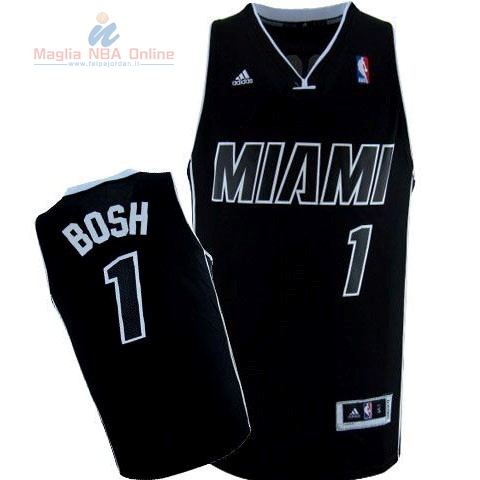 Acquista Maglia NBA Miami Heat #1 Chris Bosh Nero