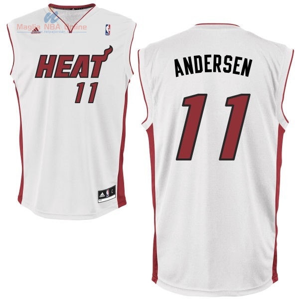 Acquista Maglia NBA Miami Heat #11 Chris Andersen Bianco Rosso