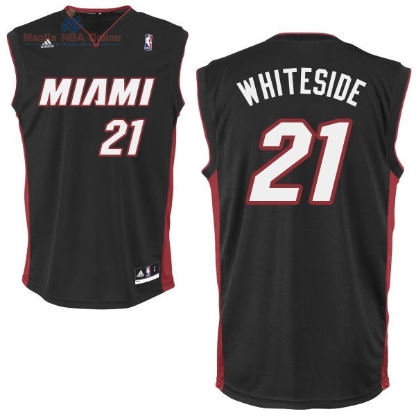 Acquista Maglia NBA Miami Heat #12 Jamaal Magloire Nero Rosso