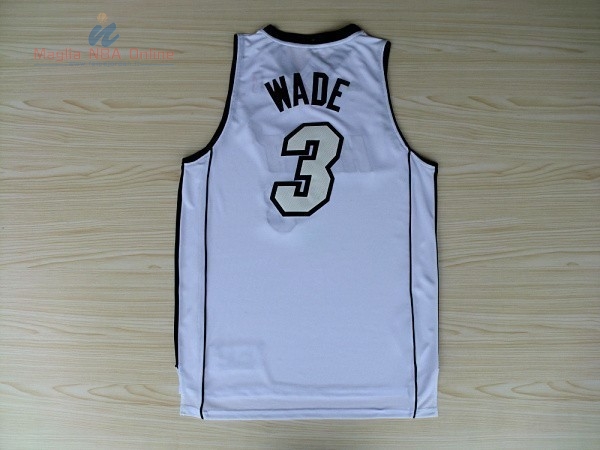 Acquista Maglia NBA Miami Heat #3 Dwyane Wade Bianco