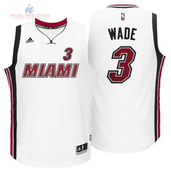 Acquista Maglia NBA Miami Heat #3 Dwyane Wade Retro Bianco