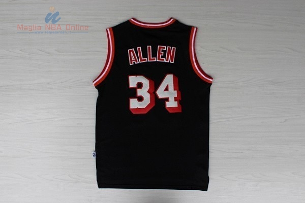 Acquista Maglia NBA Miami Heat #34 Ray Allen Retro Nero