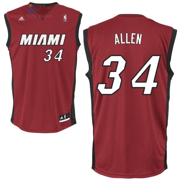 Acquista Maglia NBA Miami Heat #34 Ray Allen Rosso Nero