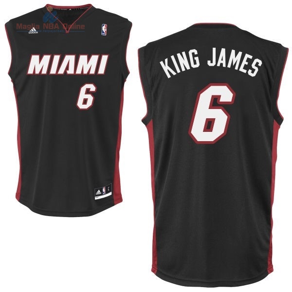 Acquista Maglia NBA Miami Heat #6 King James Nero