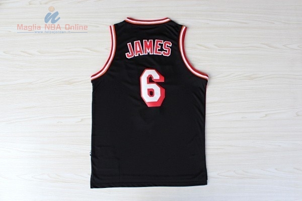 Acquista Maglia NBA Miami Heat #6 LeBron James Retro Nero