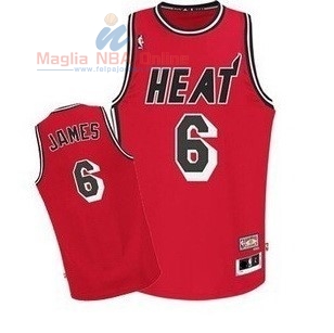 Acquista Maglia NBA Miami Heat #6 LeBron James Retro Rosso