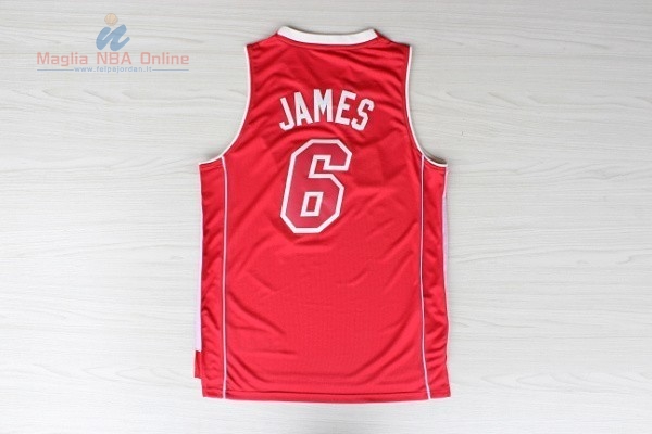 Acquista Maglia NBA Miami Heat #6 LeBron James Rosso