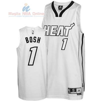 Acquista Maglia NBA Miami Heat 2012 Natale #1 Bosh Bianco