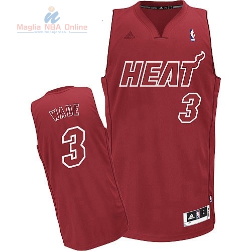 Acquista Maglia NBA Miami Heat 2012 Natale #3 Wade Rosso