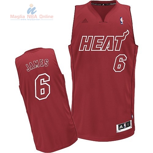 Acquista Maglia NBA Miami Heat 2012 Natale #6 James Rosso