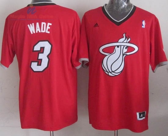 Acquista Maglia NBA Miami Heat 2013 Natale #3 Wade Rosso