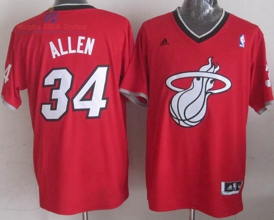 Acquista Maglia NBA Miami Heat 2013 Natale #34 Allen Rosso