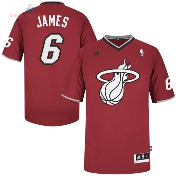 Acquista Maglia NBA Miami Heat 2013 Natale #6 James Rosso