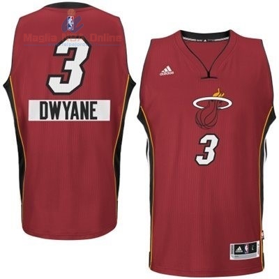 Acquista Maglia NBA Miami Heat 2014 Natale #3 Dwyane Rosso