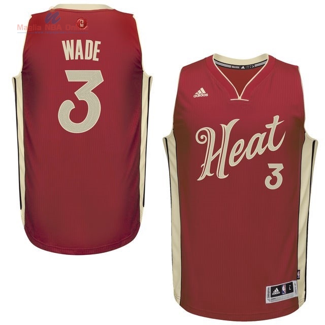 Acquista Maglia NBA Miami Heat 2015 Natale #3 Wade Rosso