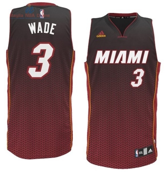 Acquista Maglia NBA Miami Heat Moda Risuonare #3 Wade Rosso