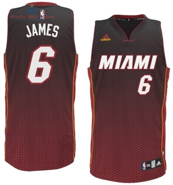 Acquista Maglia NBA Miami Heat Moda Risuonare #6 James Rosso