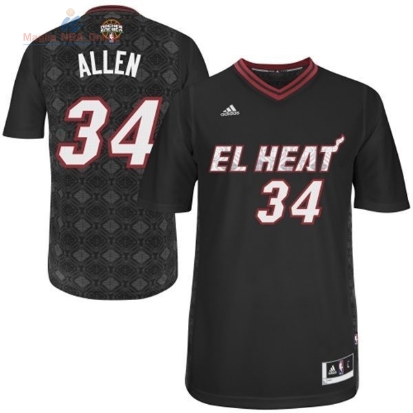 Acquista Maglia NBA Miami Heat Notti Latine Manica Corta #34 Allen Nero