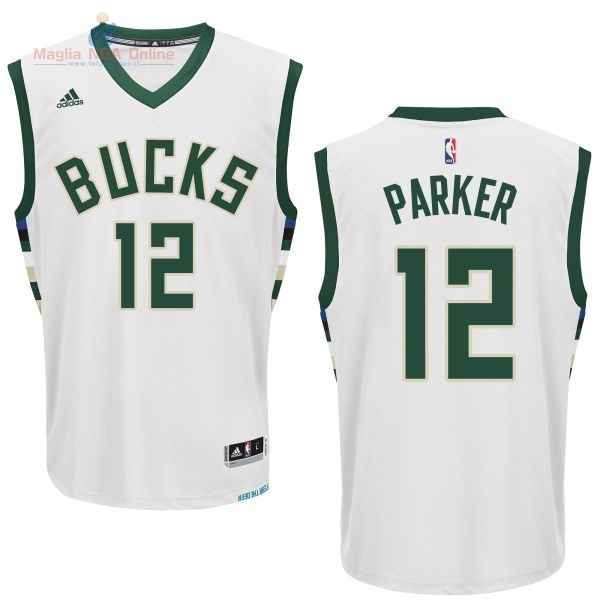 Acquista Maglia NBA Milwaukee Bucks #12 Jabari Parker Bianco