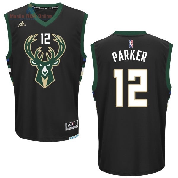 Acquista Maglia NBA Milwaukee Bucks #12 Jabari Parker Nero